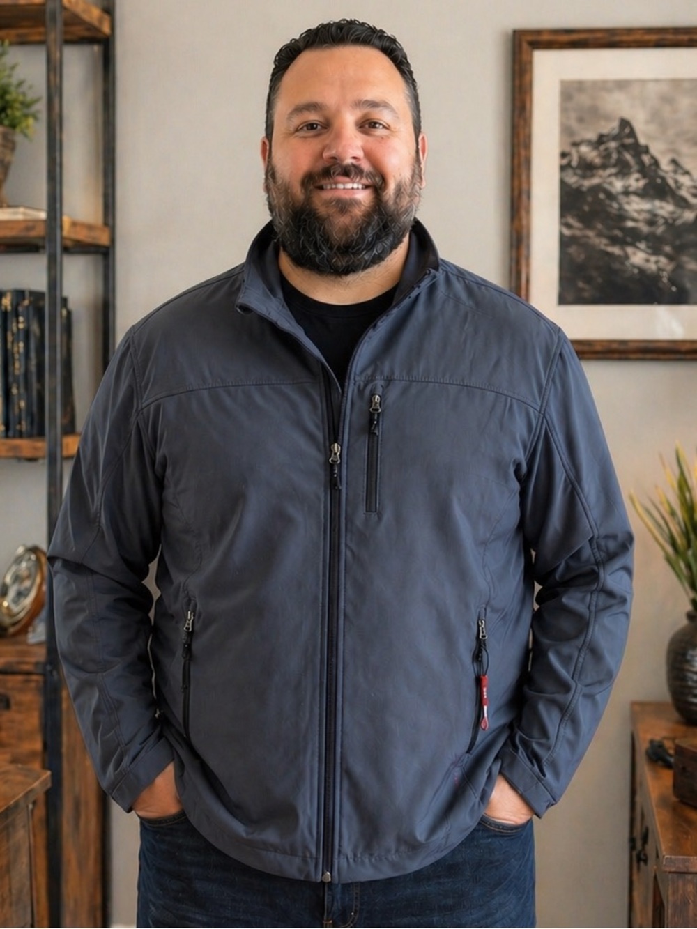 NWT Men's Charcoal Softshell Jacket SwissTech XL